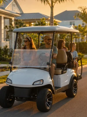 babcock-ranch-family-golf-cart-ride-golden-hour18
