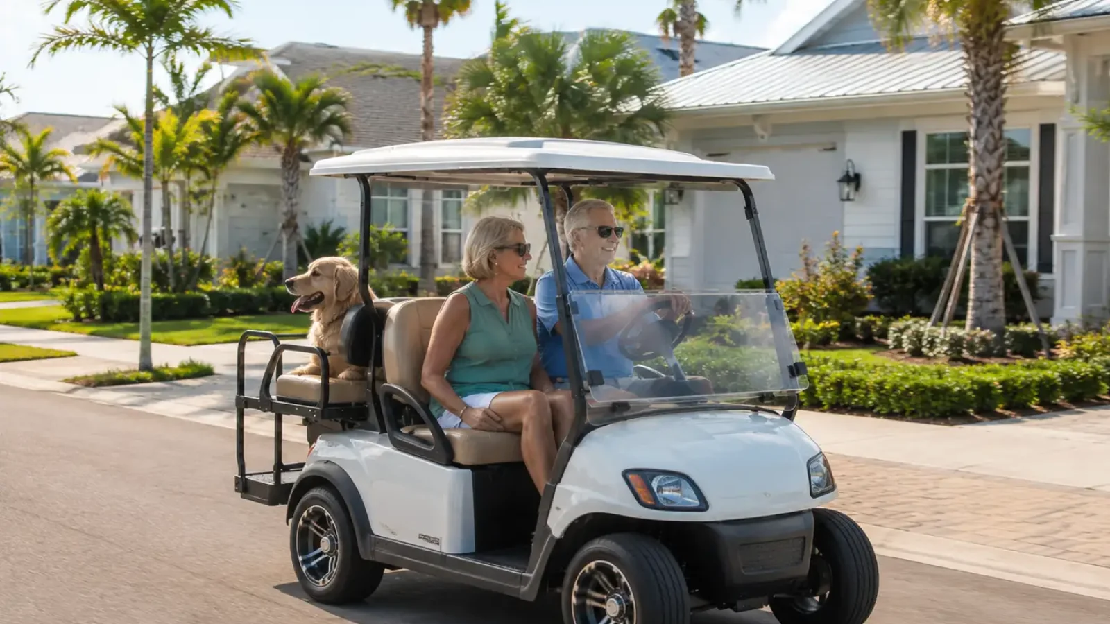 babcock-ranch-retirees-golf-cart-dog15