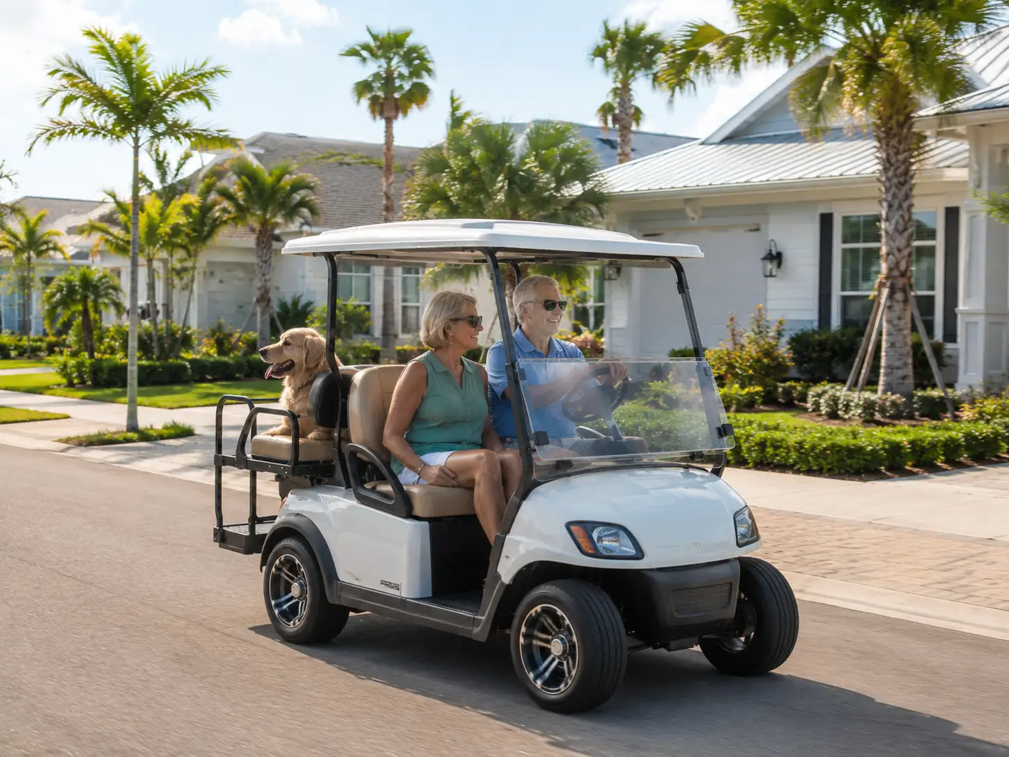 babcock-ranch-retirees-golf-cart-dog15